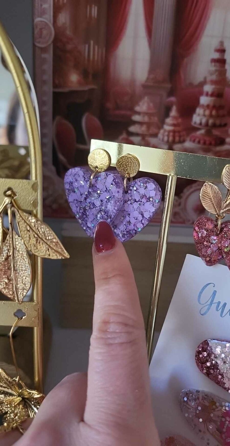 Réservé Mme Ravia 4 paires boucles et 1 porte monnaie