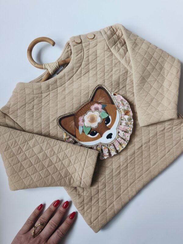 Pull renard beige taille 2 ans