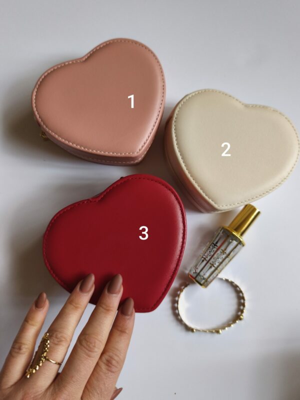 Boîte à bijoux de voyage coeur