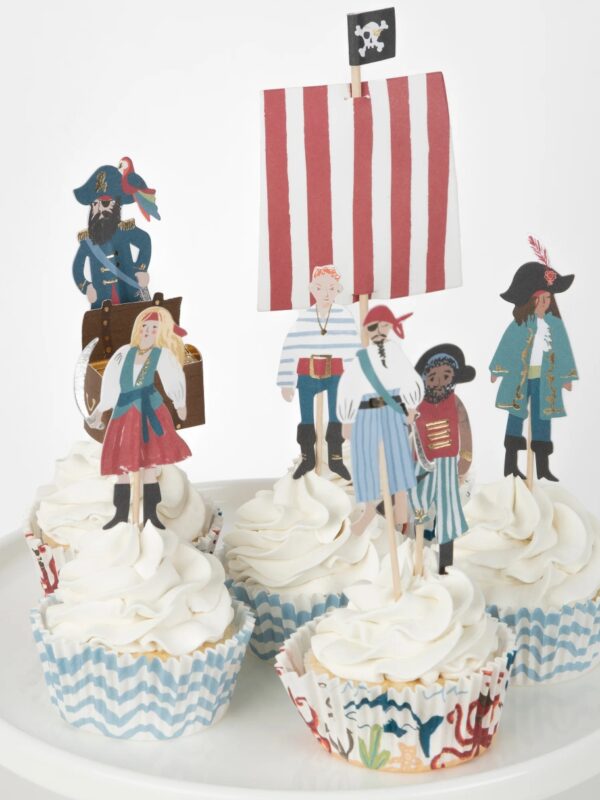 kit 24 cake topper et caissettes pirate