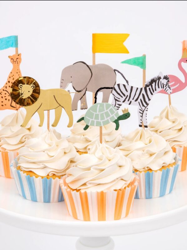 kit 24 cake topper et caissettes jungle