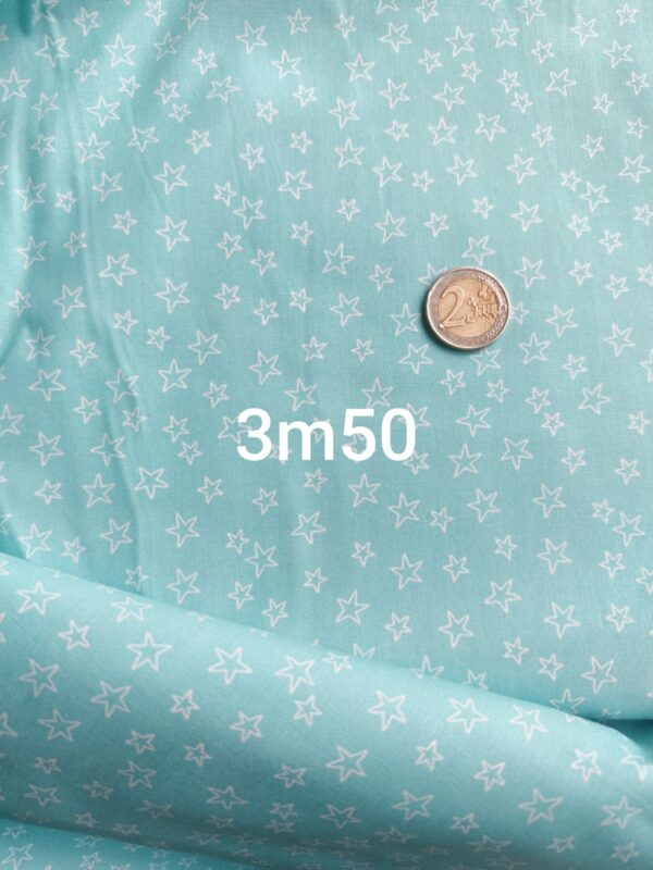 T1 tissu coton bleu clair 3 mètres 50