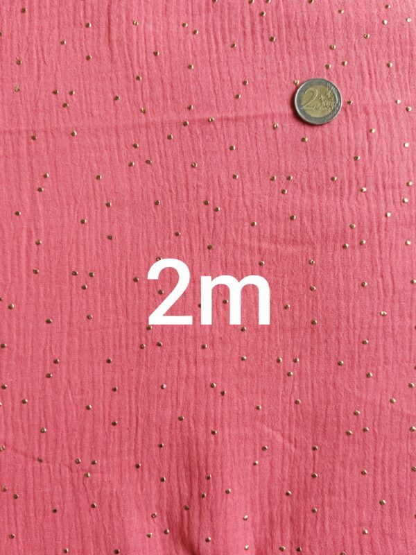 T4  double gaze corail pois or 2 mètres