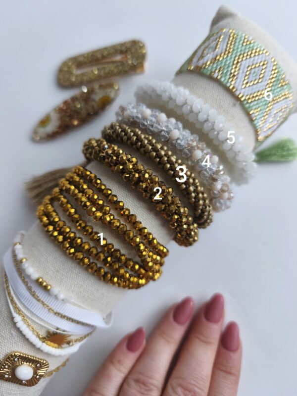 Bracelet perles camaïeu doré