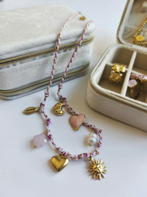 Collier Breloque Parisian Breakfast Rose