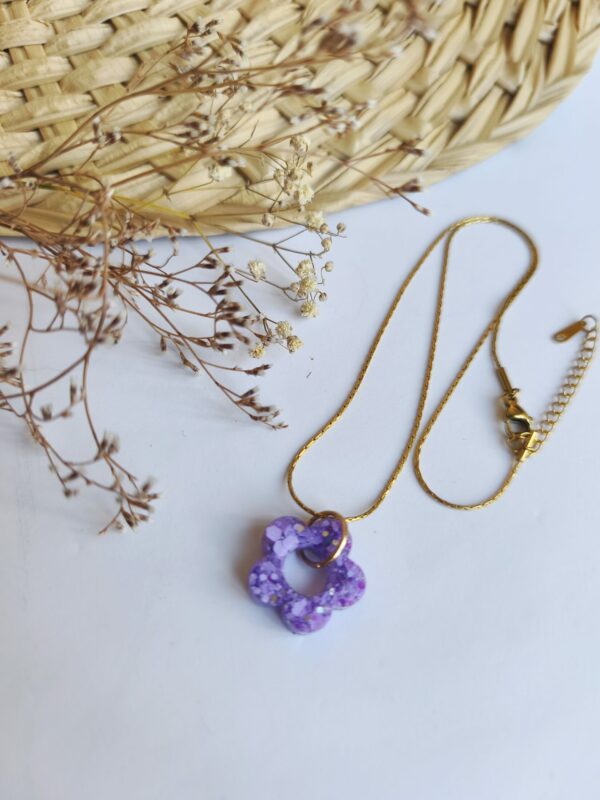 Collier Flower Glitter Lilas