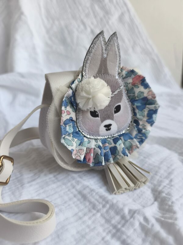 petit sac lapin pompon bleu